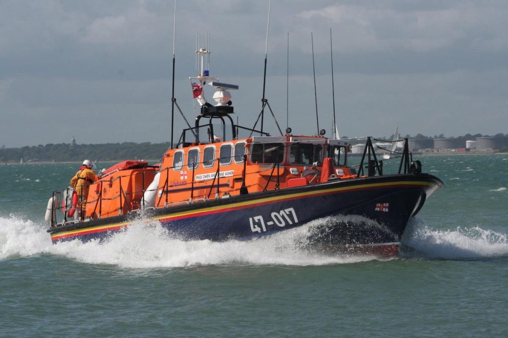 Owen and Aisher lifeboat in action at Calshot, Hampshire in July 2009.