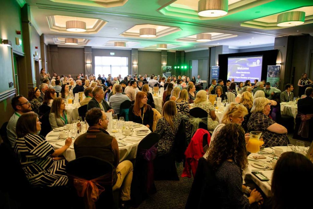 A crowded ballroom at the Carnoustie Golf Hotel for the Dundee and Angus Chamber of Commerce Champion Awards 2024